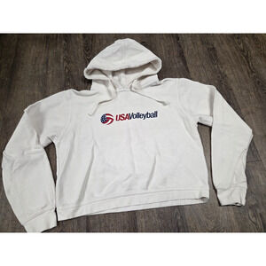 Royce USA Volleyball Team Ribbed Cropped Hoodie Sweatshirt Women's Small